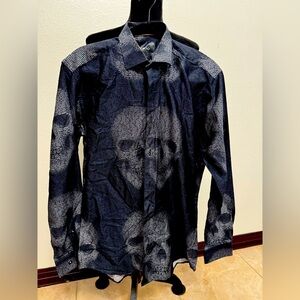 Black Manceoo Skull Dress Shirt for man